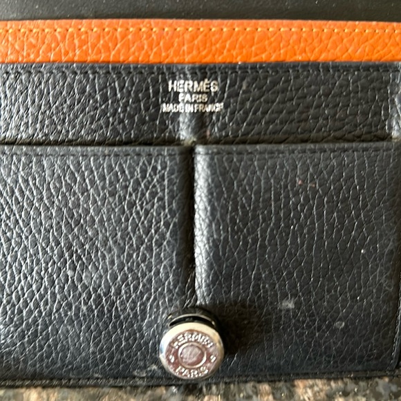 Hermes Dogon Gm bifold long black wallet - Picture 1 of 7